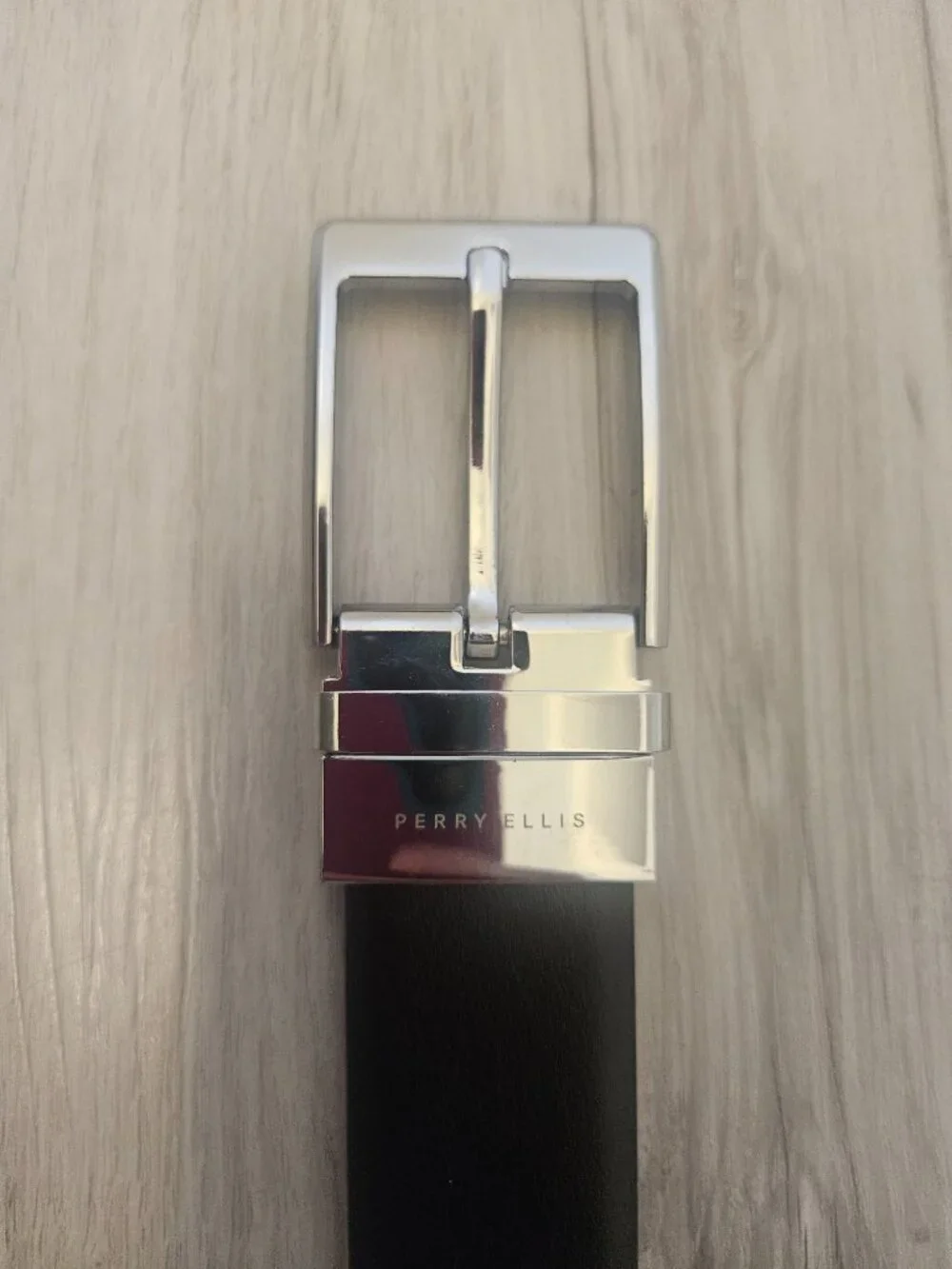 Perry Ellis Reversible Black Brown Leather Belt